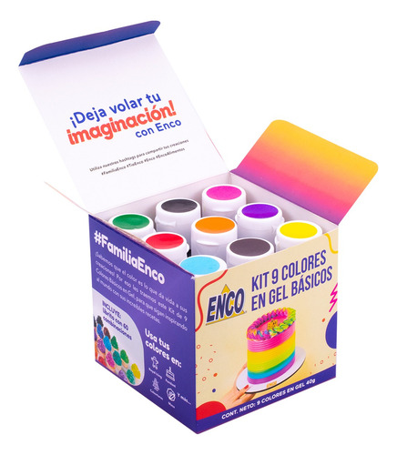 Kit De 9 Colores Basicos Enco 40 Grs.