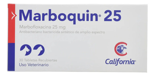 Marboquin 25 (marbofloxacina) Blister X 10 Tabletas 