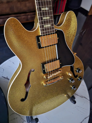 Gibson Es-335 Custom Shop 1964 Vos - All Gold Sparkle Diestro Gold Sparkle Rosewood (Usado)