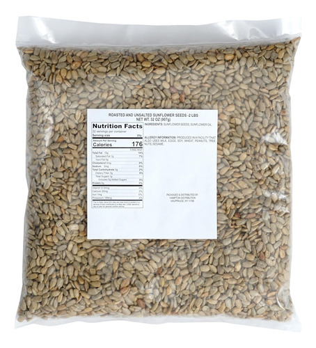 Semillas De Girasol Tostadas Sin Sal - Bolsa De 32 Oz