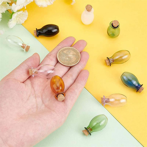 Compatible 5 Mini Botellas De Vidrio Con Tapones De Corcho,