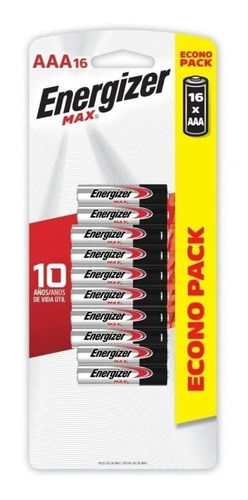 Pilas Energizer Max Aaa Alcalina Pila Triple A Pack 16