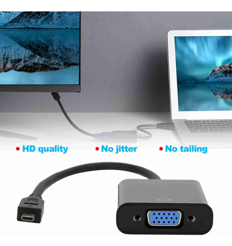 Adaptador Convertidor Video Micro Hdmi A Vga 1080p Par