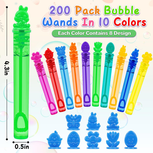 Varitas De Burbujas Para Niños 200 Piezas A Granel Color