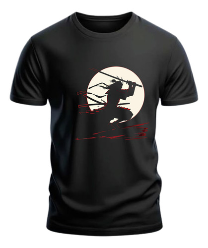 Playera Negra Ninja Con Espada