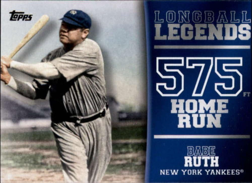 2018 Topps Longball Legends Ll-3 Babe Ruth New York Yankees