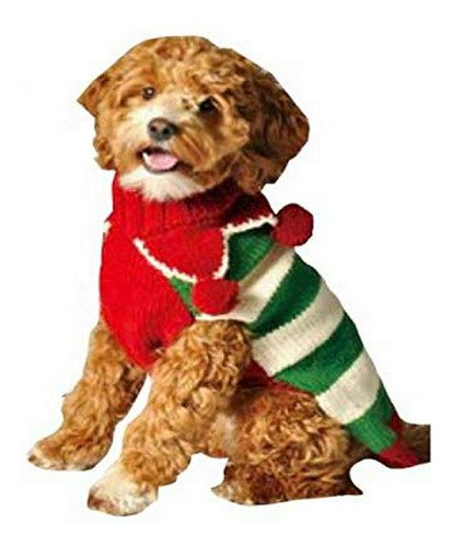 Chilly Perro Navidad Elf Perro Suéter, Xx-pequeño
