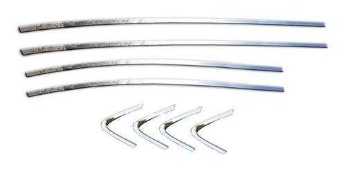 Kit Aplique Pestana Lateral Superior Inox Corolla 2020 8pçs