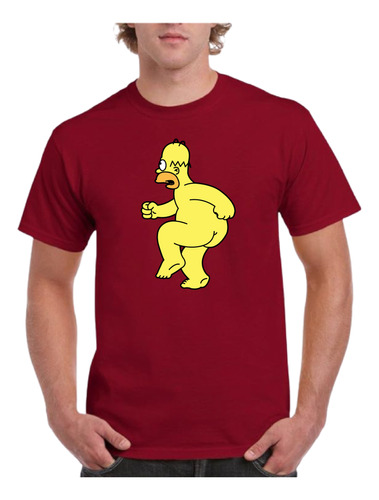 Polera Hombre Estampada Homero Desnudo