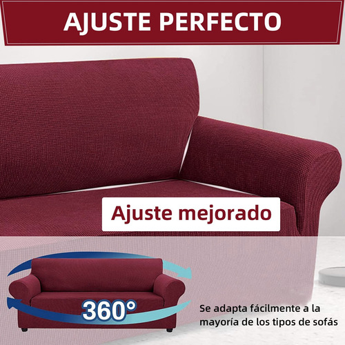 Funda De Sofa 3 Plazas De Alta Elasticidad Para Sillón Gris Oscuro Lisa