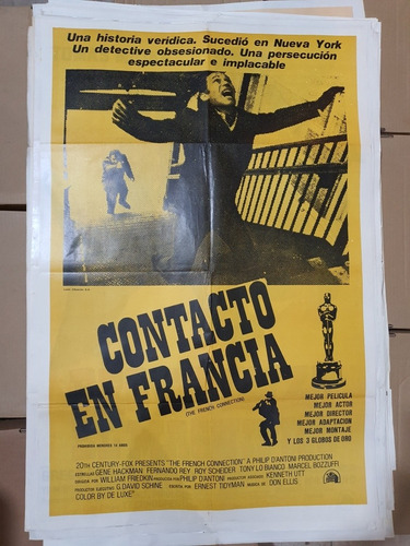 Afiche De Cine Original Contacto En Francia-raro 1968