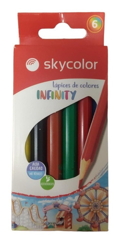 Lapices Skycolor De Colores Cortos Caja X6 X10