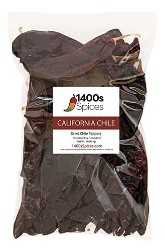 1lb California Dried Whole Chilies Peppers, Anaheim Chile Se