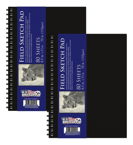 U.s. Art Supply - Cuaderno De Bocetos De Tapa Dura De 8.5 X.