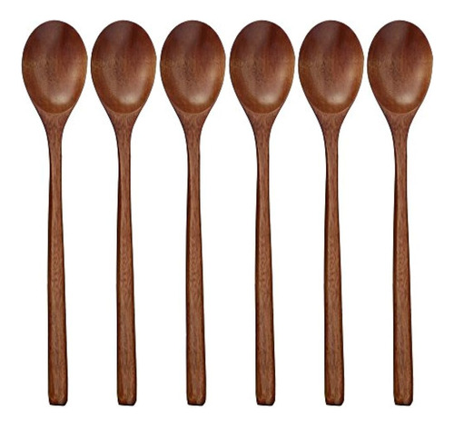 Cucharas De Madera, 6 Cucharas De Sopa De Madera De 9 Pulgad