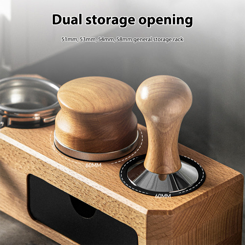 Soporte De Madera Para Apisonar Espresso Station Con 3 Orifi