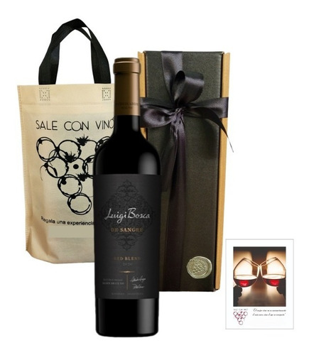 Regalo Caja Box Vino  Luigi Bosca De Sangre Blend 