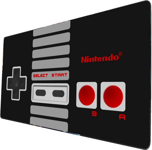 Mouse Pad Largo Control Nintendo Retro Gamer Negro 30x70cm