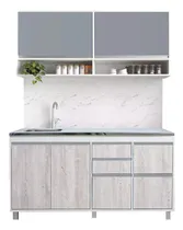 Comprar Combo Cocina Bajo Mesada 160 Cm + Alacena 160 Cm Sorrento Gris Ricchezze