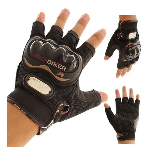 Guantes Cortos Pro Biker Con Protección Para Moto Bici Etc