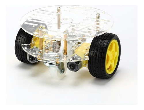 Kit Chasis Carro Robot 2wd 2 Bases Acrílicas Redondo Arduino