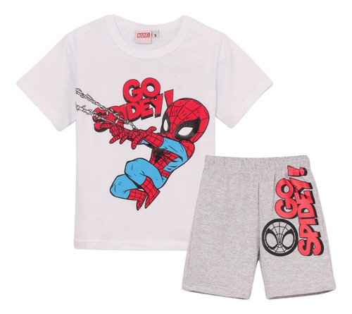 Remera Manga Corta + Bermuda Spidey Hombre Araña Original