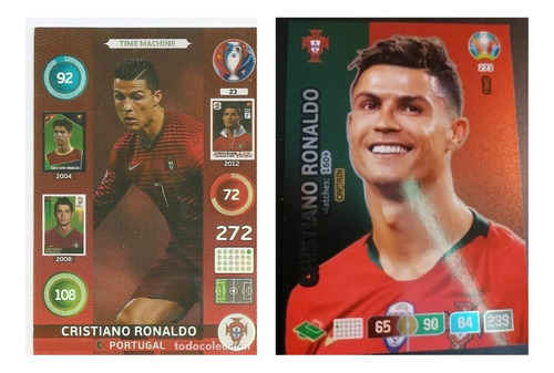 Set 2 Cartas Adrenalyn Xl Euro 2016 Y 2020 Cristiano Ronaldo