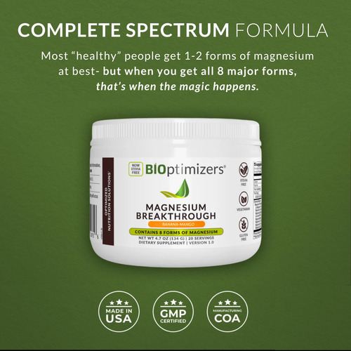 Suplemento Bioptimizers Magnesium Breakthrough Drink 180ml