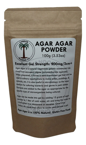 Agar Agar Polvo Alimentos Gelatina Alga Algas Premium 100g