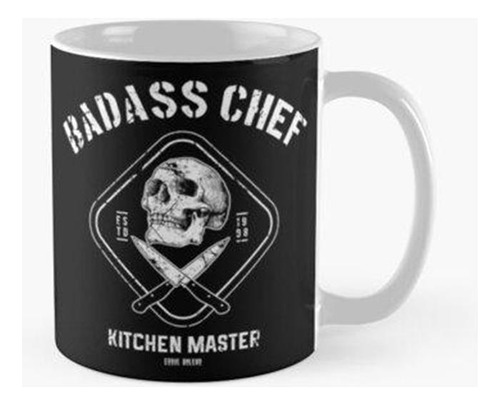 Taza Badass Chef Kitchen Master Skull Chef Con Cuchillos Cru