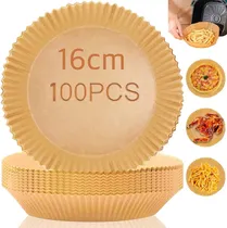 Comprar Pack 100 Bandejas Molde Papel Para Freidoras De Aire 16 Cm