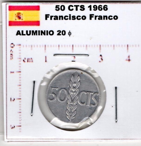 Monedas España Francisco Franco Cintuenta Cen 1966   Ef12