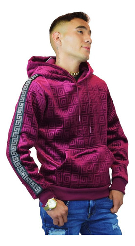 Sudadera Hombre Diseño En Terciopelo Capucha Hoodie Velur