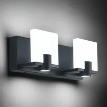 Comprar Lámparas Led Regulables Negras Para Tocador De Baño 2 Luces