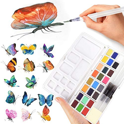 24 Surtidos Conjunto De Acuarela Viaje - Kit De Pintura De