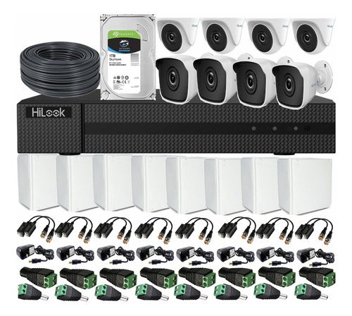 Kit Dvr 1080p 16ch Hilook+ 8cámaras 1080p Seguridad+obsequio