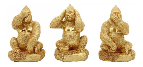 Figura Decorativa Animal Gorilas Set X 3