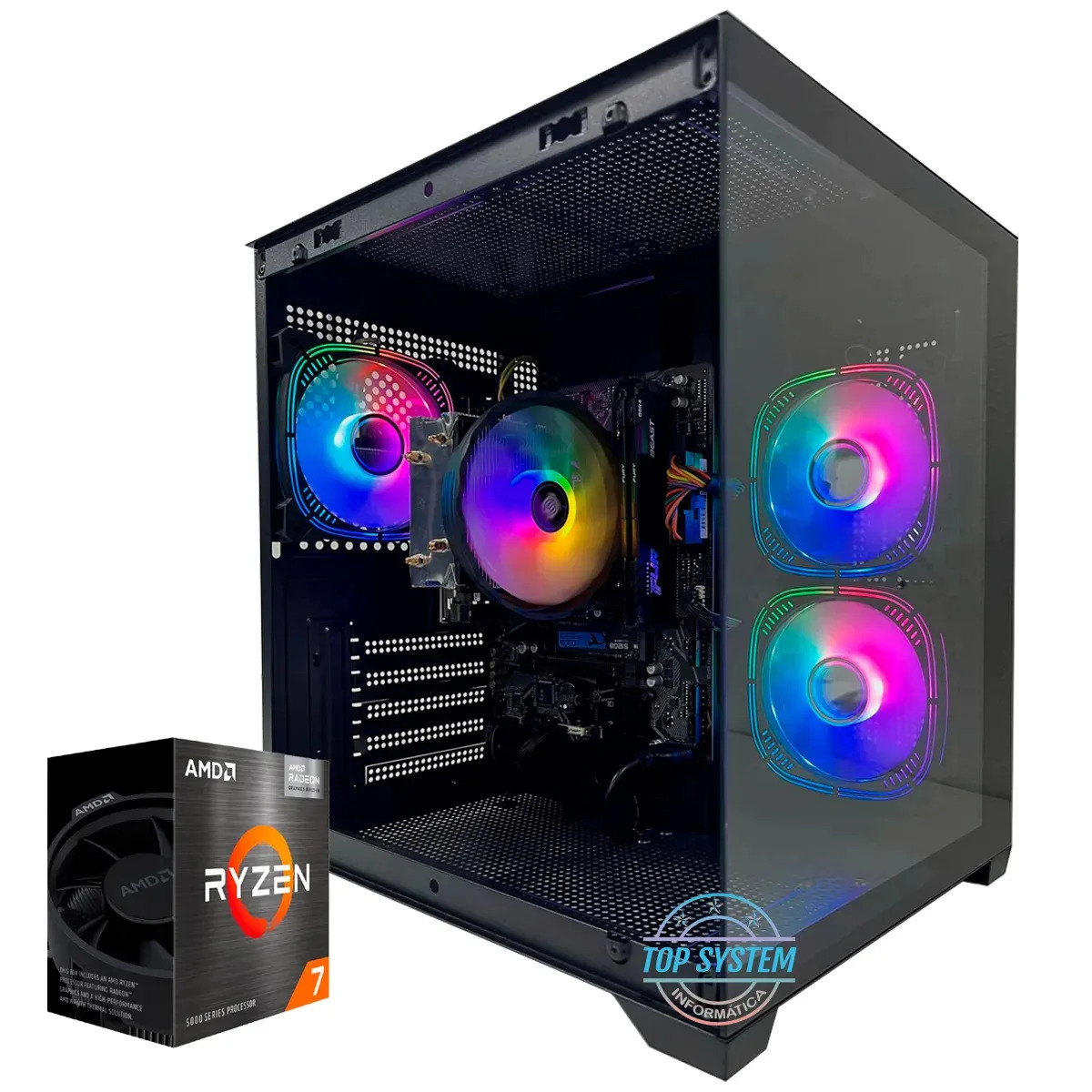 Pc Gamer Top System Informática Ryzen 7 5700g, 32gb Ram, Ssd 960gb, 500w 80plus