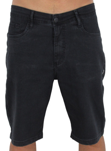 Bermuda Lost Walk Denim Relaxed Basics Preto Exclusiva