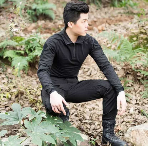 Tenida Táctica Negro Camisa + Pantalón + Protecciones