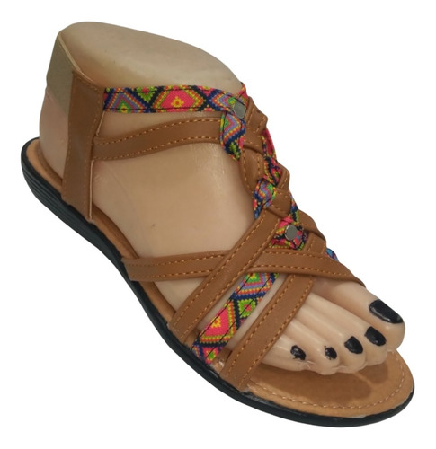 Imagen 5 de 6 de Sandalia Huarache Trenza Colores Combinable Juvenil Resorte
