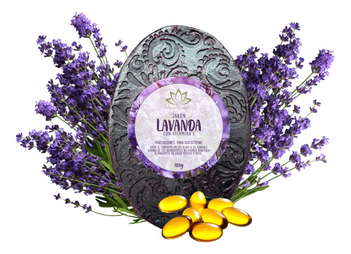 Jabón Orgánico De Lavanda Vitamina E Relajante Calmante