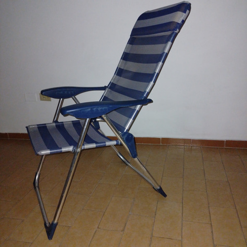 Silla Playera Aluminio 3 Niveles Reclinable 