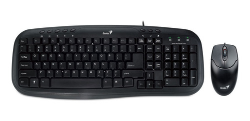 Imagen 1 de 5 de Kit de teclado y mouse Genius KM-200 Español de color negro