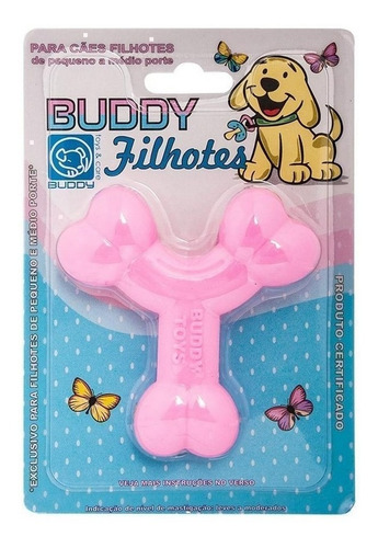Buddy Toys Brinquedo Para Cães Ossinho Rosa Para Filhotes