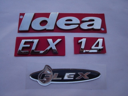 Kit Emblemas P/ Fiat Idea + Elx + 1.4 + Flex .../2010 - Bre