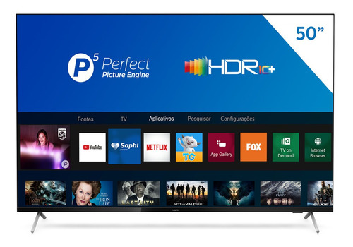 Smart Tv Philips 50 Polegadas Led 4k Quad Core 50pug762578