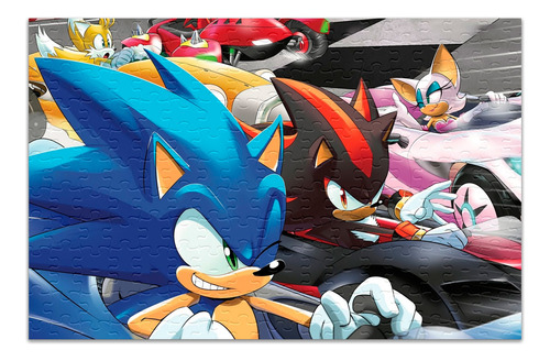 Imagem 2 de 7 de Quebra Cabeça Personalizado Sonic All Star 300 Peças