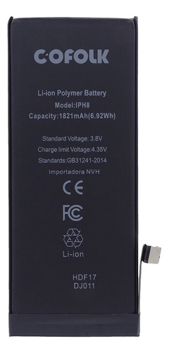 Bateria Para iPhone 8 + Pegamento Elastico Marca Cofolk