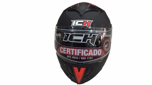 Casco Integral Certificado Ich 520 Doble Visor Naranja Mate